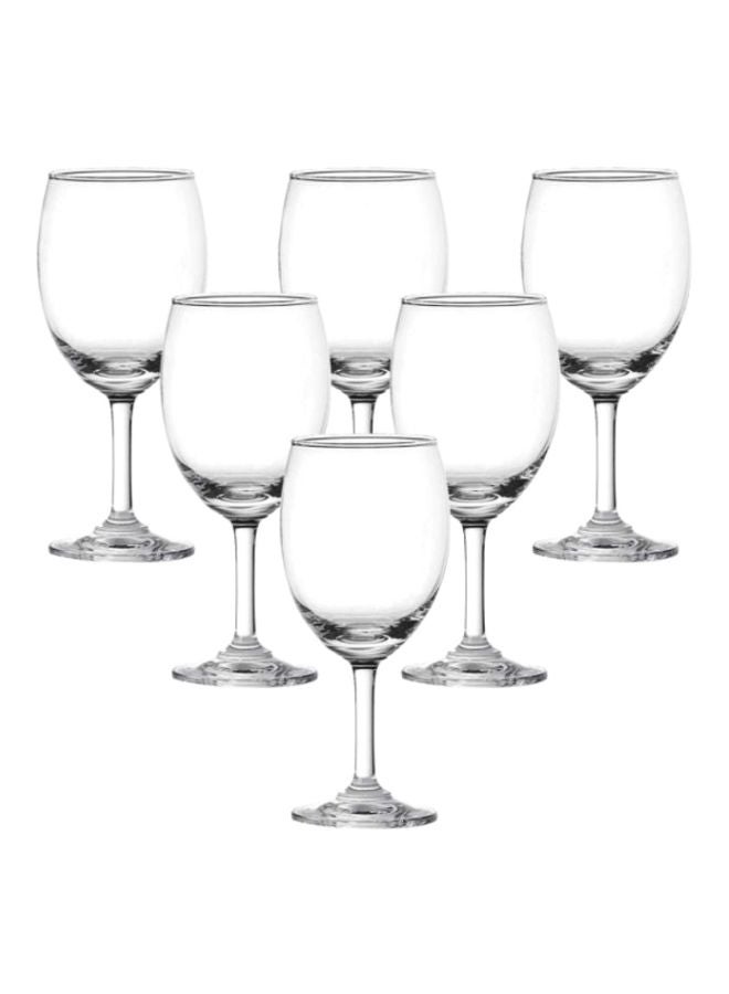 Ocean 6 Piece Classic Wine Glass Set, 230ml Capacity - Clear - Image 1